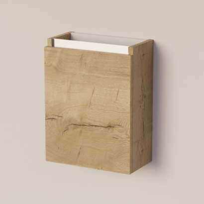 Trendline basic fonteinkast met greeplijst Aluminium Natural Oak