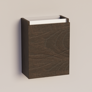 Trendline basic fonteinkast met greeplijst Aluminium Brown Oak