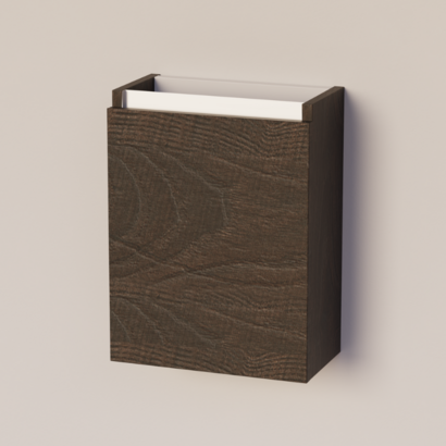 Trendline basic fonteinkast met greeplijst Aluminium Brown Oak