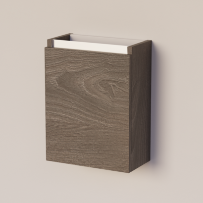 Trendline basic fonteinkast met greeplijst Aluminium Silver Oak