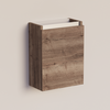 Trendline basic fonteinkast met greeplijst Aluminium Tabak Oak
