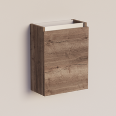 Trendline basic fonteinkast met greeplijst Aluminium Tabak Oak