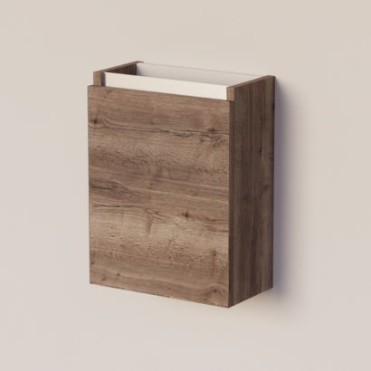 Trendline basic fonteinkast met greeplijst Aluminium Tabak Oak
