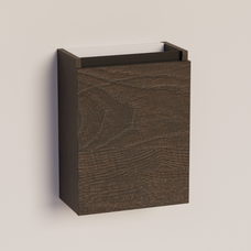 Trendline basic fonteinkast met greeplijst Mat Zwart Brown Oak