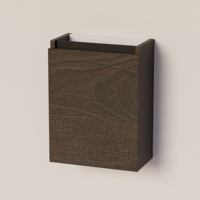 Trendline basic fonteinkast met greeplijst Mat Zwart Brown Oak