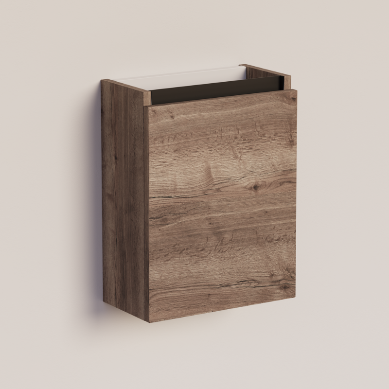 Trendline basic fonteinkast met greeplijst Mat Zwart Tabak Oak