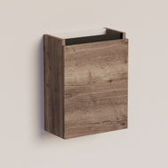 Trendline basic fonteinkast met greeplijst Mat Zwart Tabak Oak