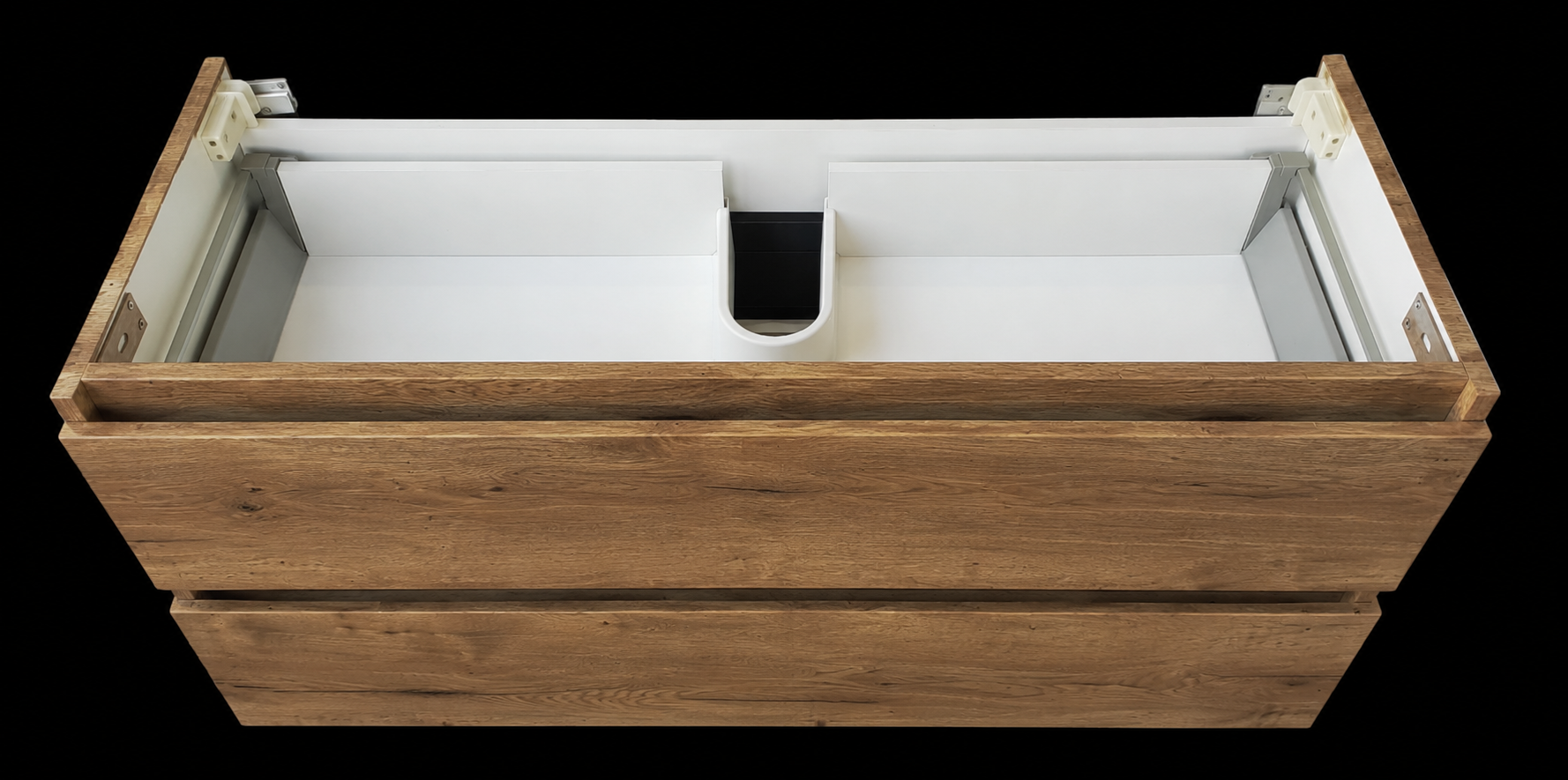 Trendline ombouwset voor bovenlade naar 1 sifon uitsparing t.b.v. enkele wastafel 120 cm