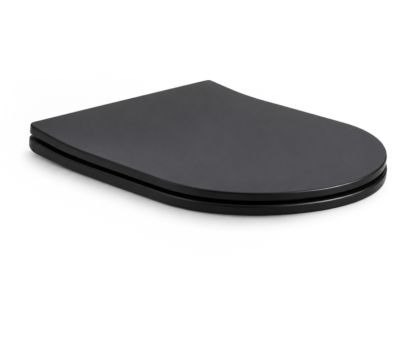 Color Line rimfree Compact Mat Zwart Slim toiletzitting