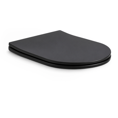 Color Line rimfree compact Mat Zwart toiletzitting