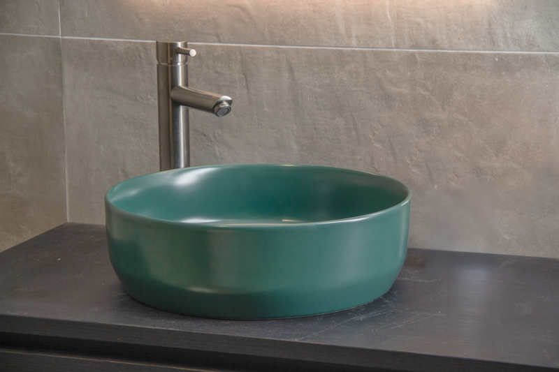 Waskom Keramiek Victoria Color Line incl. clickwaste Mat Jade Groen