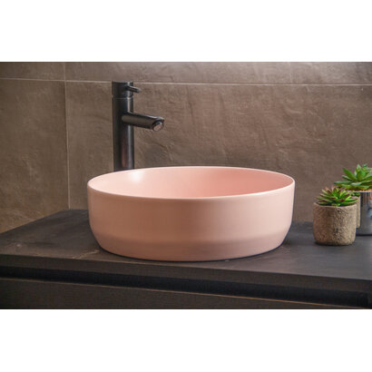 Waskom Keramiek Victoria Color Line incl. clickwaste Mat Pastel Roze
