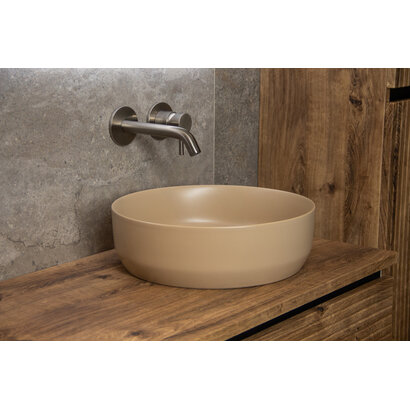 Waskom Keramiek Victoria Color Line incl. clickwaste Mat Zand Beige