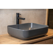 Waskom Keramiek Minerva Color Line incl. clickwaste Mat Antraciet