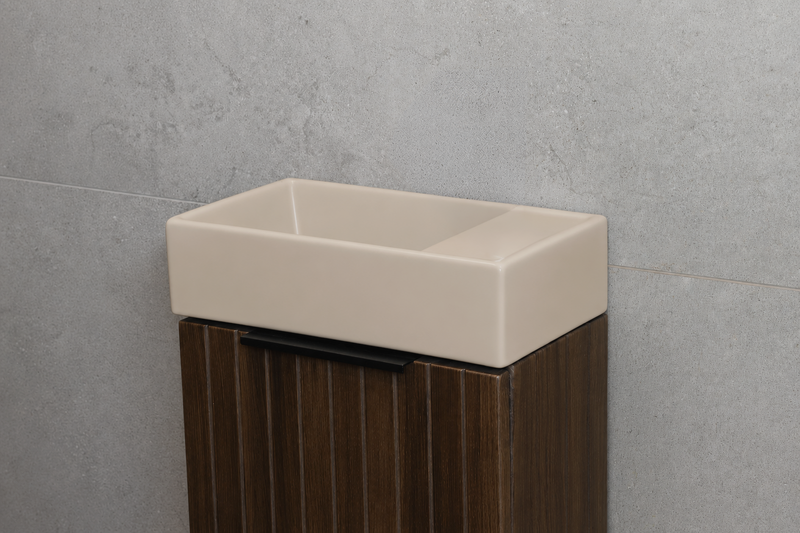 Fontein Keramiek Mat Zand Beige zonder kraangat