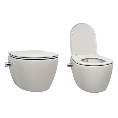 Wandcloset Easy Flush rimfree Standaard met bidet Slim