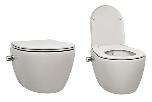 Wandcloset Easy Flush rimfree Standaard met Bidet