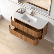 Badmeubelset Eleonora 120 Solid Surface Acacia zonder spiegel