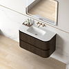 Badmeubelset Eleonora 100 Solid Surface Dark Walnut zonder spiegel