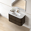 Badmeubelset Eleonora 100 Solid Surface Dark Walnut zonder spiegel