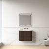 Badmeubelset Eleonora 80 Solid Surface Dark Walnut zonder spiegel