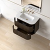 Badmeubelset Eleonora 80 Solid Surface Dark Walnut zonder spiegel