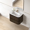 Badmeubelset Eleonora 80 Solid Surface Dark Walnut zonder spiegel