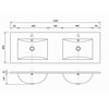 Wastafel Keramiek Classic 120 dubbele wasbak