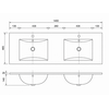 Wastafel Keramiek Classic 140 dubbele wasbak
