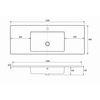 Wastafel Keramiek Classic wasbak Midden 120 enkele wasbak
