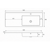 Wastafel Keramiek Classic wasbak Rechts asymmetrisch 120