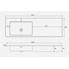 Wastafel Keramiek Classic wasbak Links asymmetrisch 120