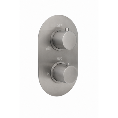 Afbouwdeel voor douche-/badthermostaat 2-weg Gun Metal
