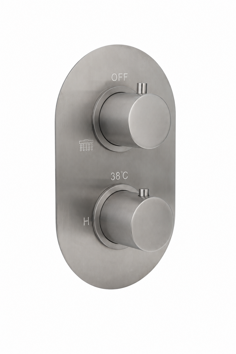 Afbouwdeel voor douche-/badthermostaat 2-weg Gun Metal