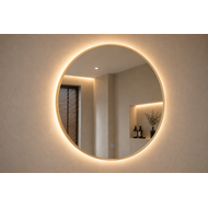 Ronde spiegel met indirecte verlichting Goud Geborsteld 60 incl. spiegelverwarming