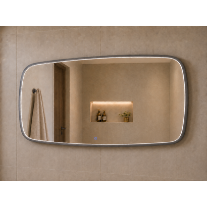 Spiegel element met directe verlichting Gun Metal 140