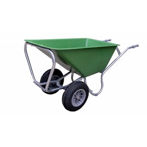 Hummer Hummer HP1602 Stal kruiwagen PRO 2 wielen - 160 liter - Gegalvaniseerd frame, PE bak - 1