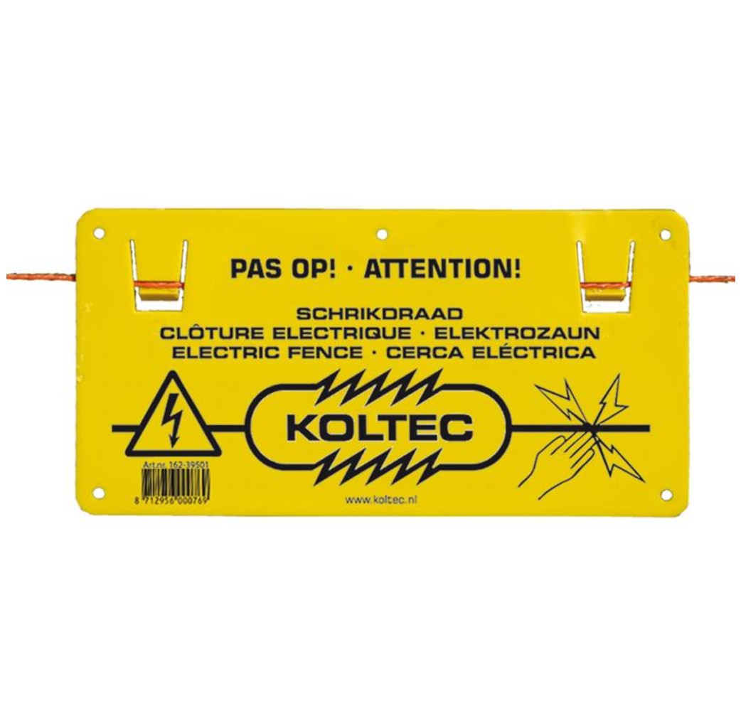 Koltec Waarschuwingsbordje "Pas op schrikdraad" 162-39501-4