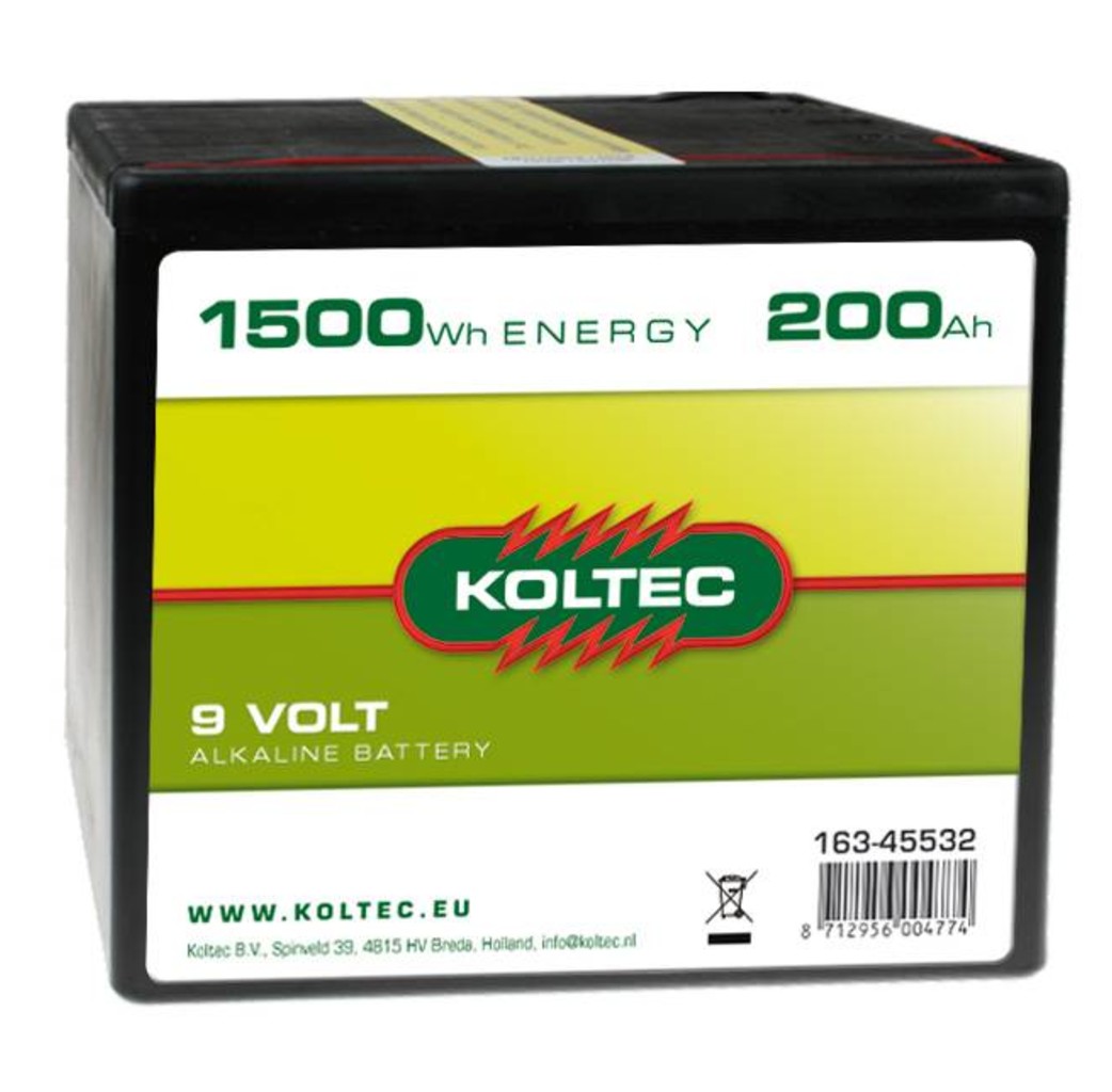 Koltec Koltec Batterij 9 Volt - 200Ah 163-45532