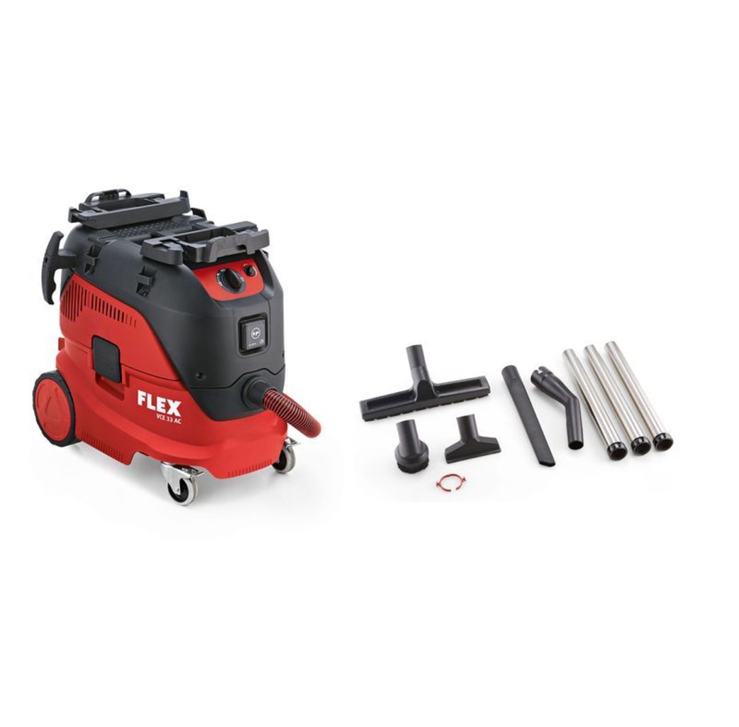 Flex powertools Flex VCE 33 L AC-set Veiligheidsstofzuiger 30 liter - 1400W - Klasse L - + reinigingsset - 465.674