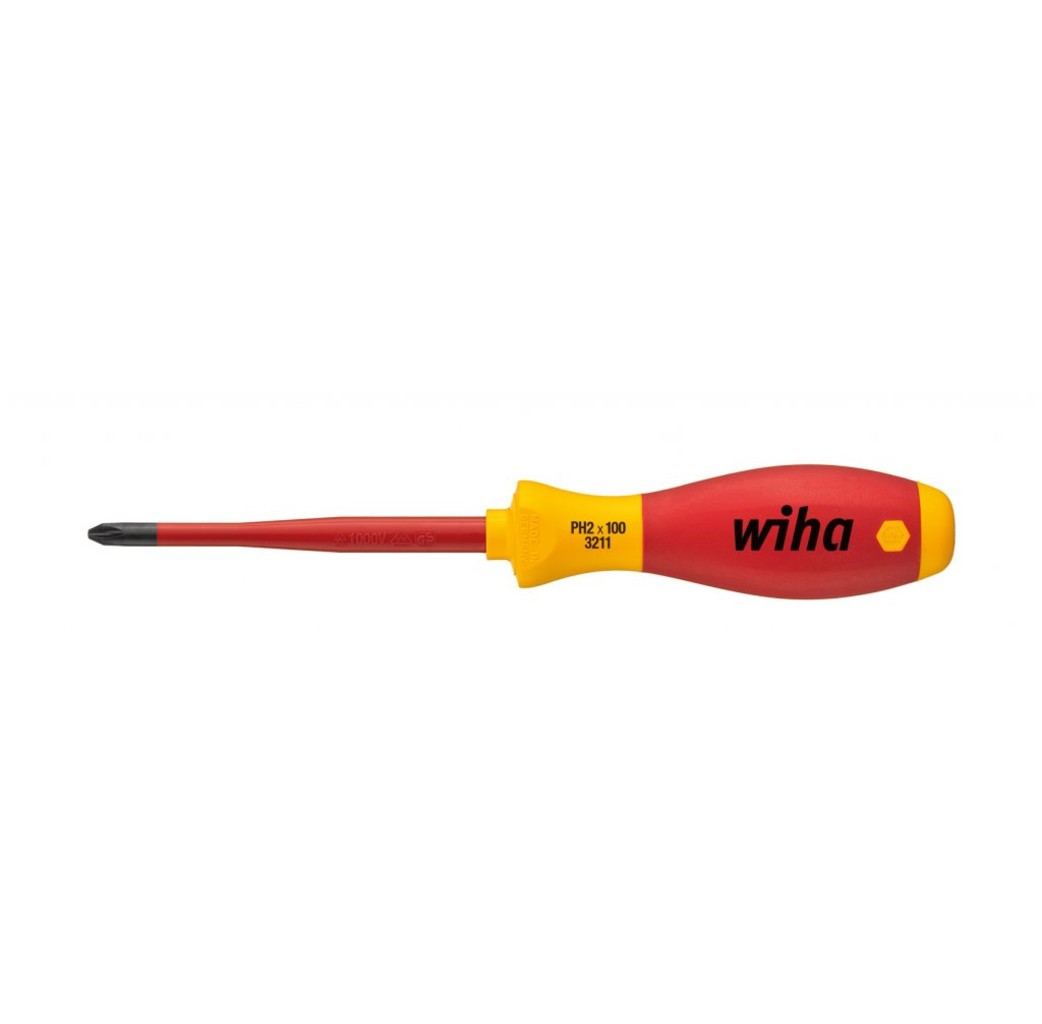 Wiha Wiha 3211 Schroevendraaier SoftFinish electric slimFix Philips PH1x80 mm - 35393
