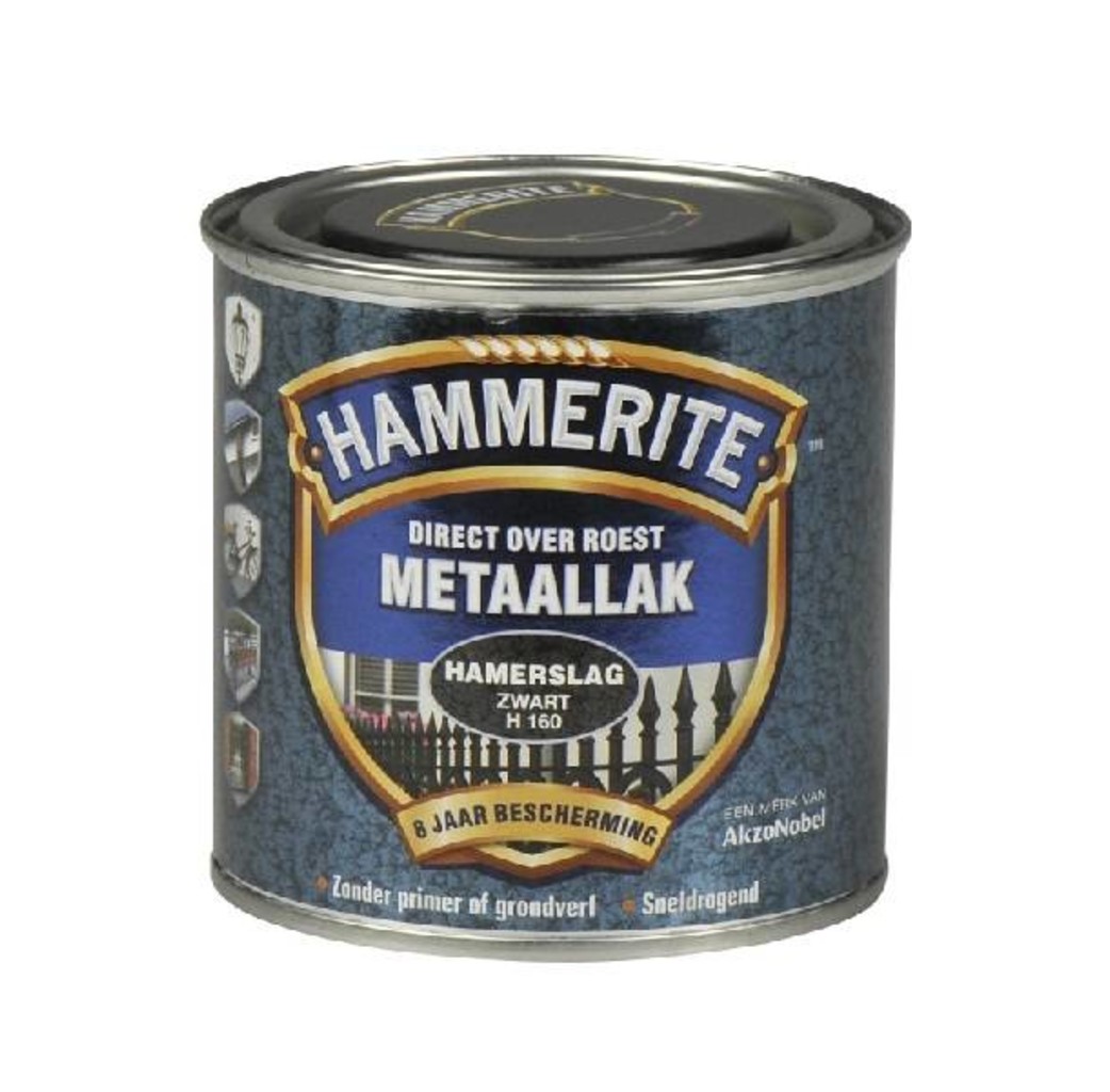 Hammerite Hammerite Metaallak hamerslag H160 zwart 250ML