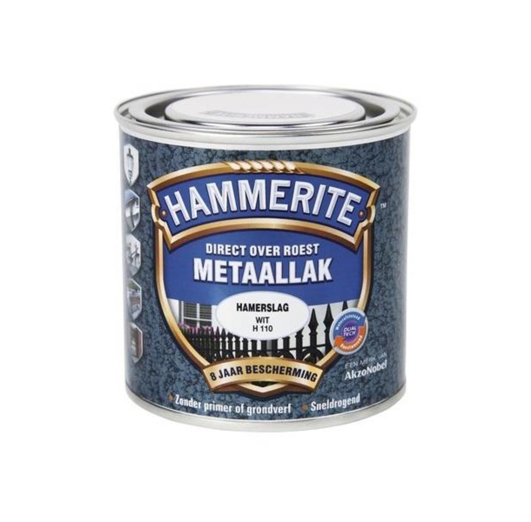 Hammerite Hammerite Metaallak hamerslag H110 wit 250ML