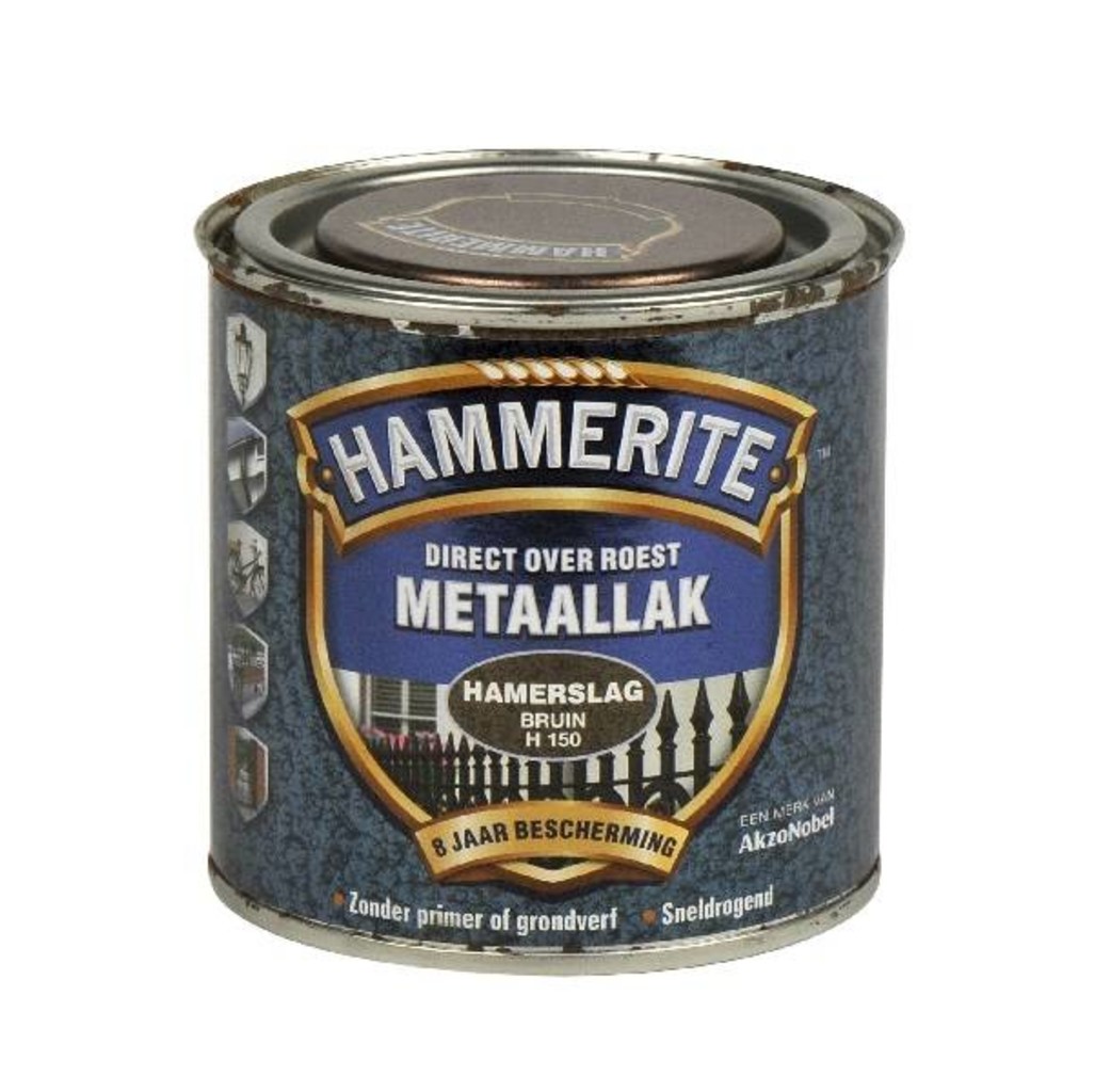 Hammerite Hammerite Metaallak hamerslag H150 bruin 250ML