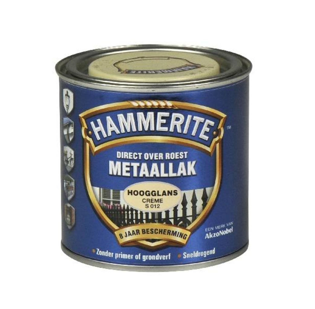 Hammerite Hammerite Metaallak hoogglans S012 creme 250ML