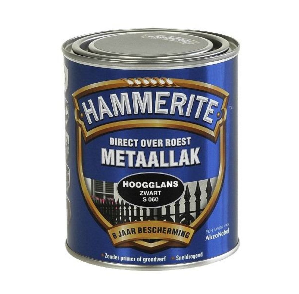 Hammerite Hammerite Metaallak hoogglans S060 zwart 750ML