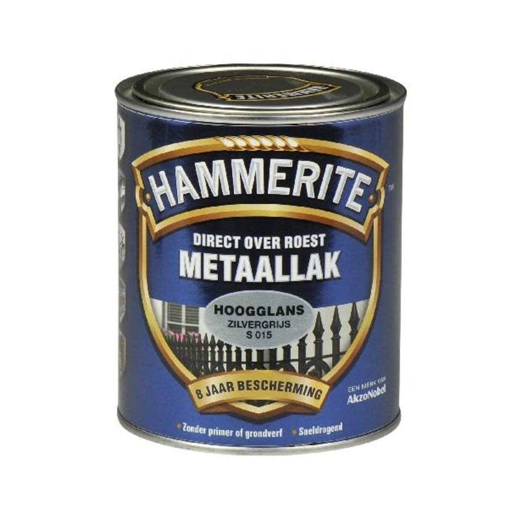 Hammerite Hammerite Metaallak hoogglans S015 zilver grijs 750ML