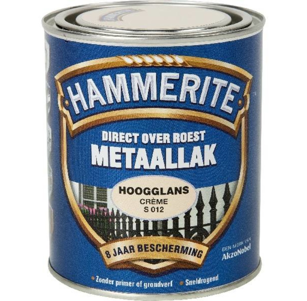 Hammerite Hammerite Metaallak hoogglans S012 creme 750ML