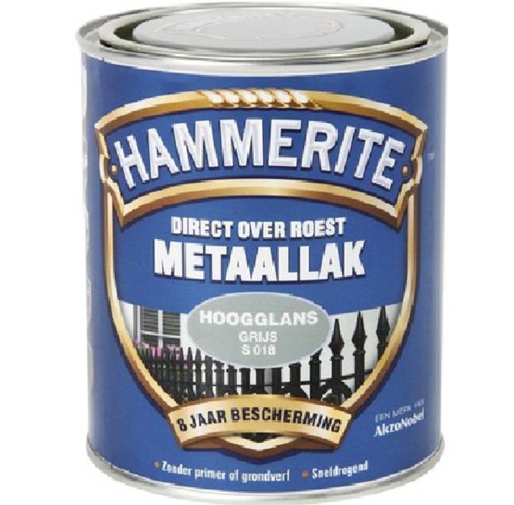 Hammerite Hammerite Metaallak hoogglans S018 grijs 750ML