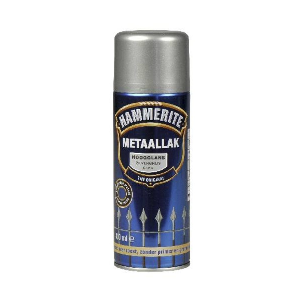 Hammerite Hammerite Metaallak hoogglans S015 zilver grijs 400ML